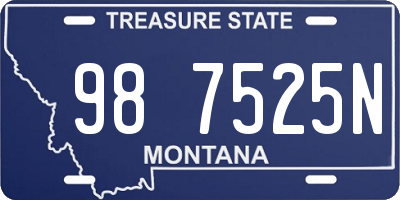 MT license plate 987525N