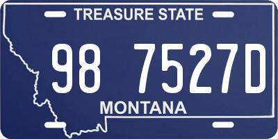 MT license plate 987527D