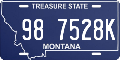 MT license plate 987528K