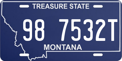 MT license plate 987532T