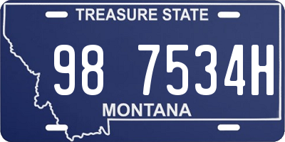 MT license plate 987534H