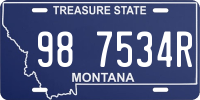 MT license plate 987534R