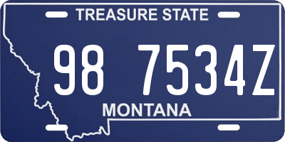 MT license plate 987534Z