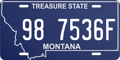 MT license plate 987536F