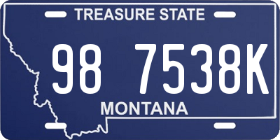 MT license plate 987538K