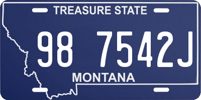 MT license plate 987542J