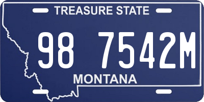 MT license plate 987542M