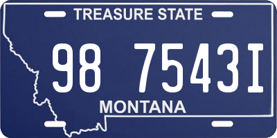 MT license plate 987543I