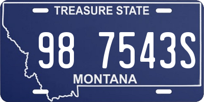 MT license plate 987543S