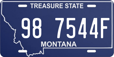 MT license plate 987544F