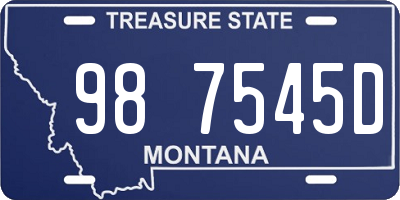 MT license plate 987545D