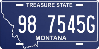 MT license plate 987545G