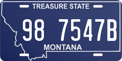 MT license plate 987547B