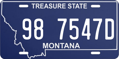 MT license plate 987547D