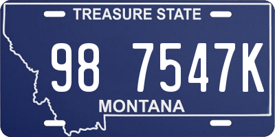 MT license plate 987547K