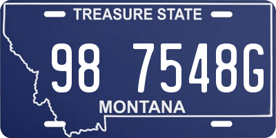 MT license plate 987548G