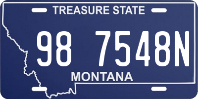 MT license plate 987548N