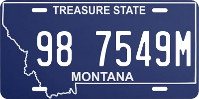 MT license plate 987549M
