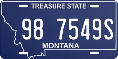 MT license plate 987549S