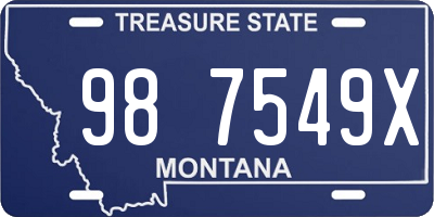 MT license plate 987549X