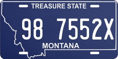 MT license plate 987552X