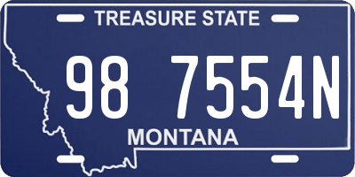 MT license plate 987554N