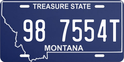 MT license plate 987554T