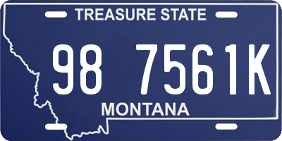 MT license plate 987561K