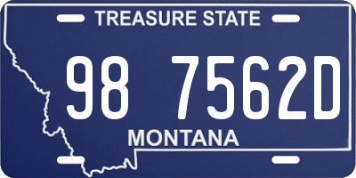 MT license plate 987562D