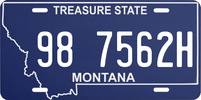 MT license plate 987562H