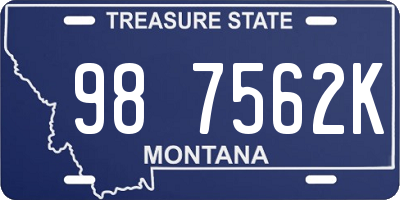 MT license plate 987562K