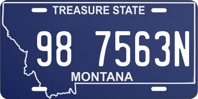 MT license plate 987563N