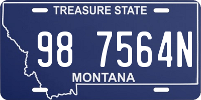 MT license plate 987564N