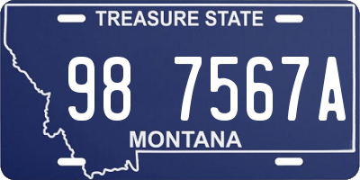 MT license plate 987567A