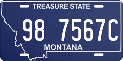 MT license plate 987567C