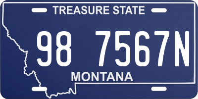 MT license plate 987567N