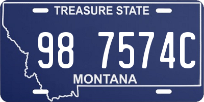 MT license plate 987574C