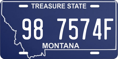 MT license plate 987574F