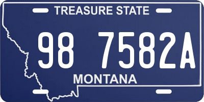 MT license plate 987582A