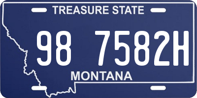 MT license plate 987582H