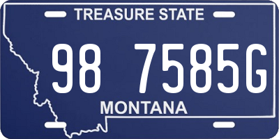 MT license plate 987585G