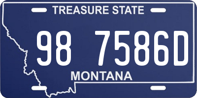 MT license plate 987586D