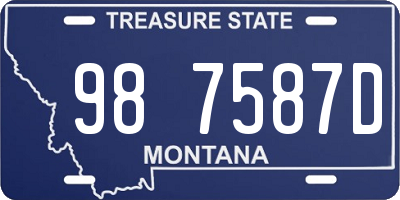 MT license plate 987587D