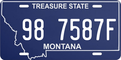 MT license plate 987587F