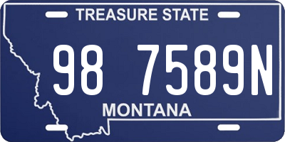 MT license plate 987589N