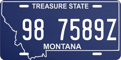 MT license plate 987589Z