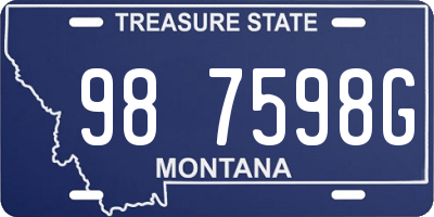 MT license plate 987598G