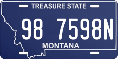 MT license plate 987598N