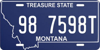 MT license plate 987598T