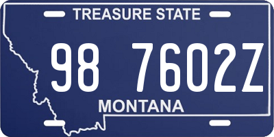 MT license plate 987602Z